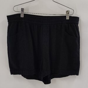 Old Navy Black Linen Blend Lounge Shorts High Waist Size Large With Pockets